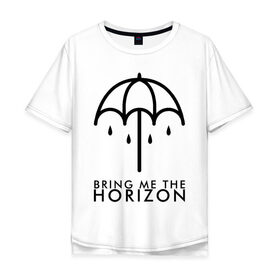 Мужская футболка хлопок Oversize с принтом BRING ME THE HORIZON в Санкт-Петербурге, 100% хлопок | свободный крой, круглый ворот, “спинка” длиннее передней части | bmth | bring me the horizon