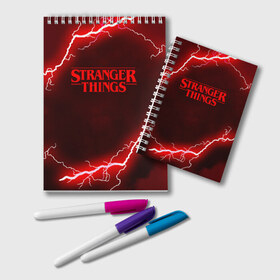 Блокнот с принтом STRANGER THINGS в Санкт-Петербурге, 100% бумага | 48 листов, плотность листов — 60 г/м2, плотность картонной обложки — 250 г/м2. Листы скреплены удобной пружинной спиралью. Цвет линий — светло-серый
 | Тематика изображения на принте: 011 | eggo | eleven | friends don t lie | netflix | season 3 | stranger things | демогоргон | нетфликс | одиннадцатая | очень странные дела | сезон 3