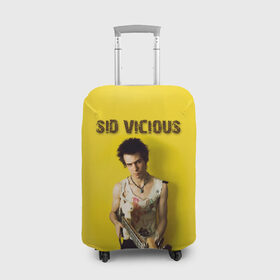 Чехол для чемодана 3D с принтом Sid Vicious в Санкт-Петербурге, 86% полиэфир, 14% спандекс | двустороннее нанесение принта, прорези для ручек и колес | england | music | my way | no future | sid and nancy | sid vicious | trash | музыка | панк | рок | сид вишес | сид и ненси