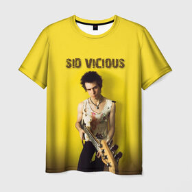 Мужская футболка 3D с принтом Sid Vicious в Санкт-Петербурге, 100% полиэфир | прямой крой, круглый вырез горловины, длина до линии бедер | england | music | my way | no future | sid and nancy | sid vicious | trash | музыка | панк | рок | сид вишес | сид и ненси