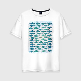 Женская футболка хлопок Oversize с принтом Меланхолично-скептичные рыбы в Санкт-Петербурге, 100% хлопок | свободный крой, круглый ворот, спущенный рукав, длина до линии бедер
 | bird born | арт | иллюстрация | ирония | мы | общество | подозревака | противостояние | рыбы | сопротивление | социум | юмор | я
