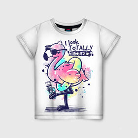 Детская футболка 3D с принтом Огненный фламинго в Санкт-Петербурге, 100% гипоаллергенный полиэфир | прямой крой, круглый вырез горловины, длина до линии бедер, чуть спущенное плечо, ткань немного тянется | berd | dance | flamazing | flamingo | i look | kero kero bonito | to tally | кардмэйкинг | мир | птица | птицы | розовый