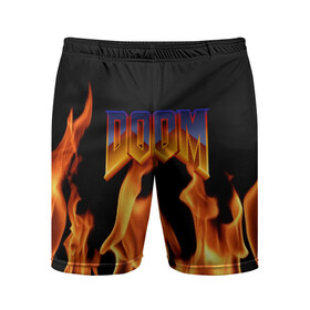 Мужские шорты спортивные с принтом DOOM в Санкт-Петербурге,  |  | doom | doom eternal | game | дум | игры