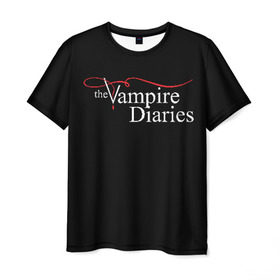 Мужская футболка 3D с принтом Дневники Вампира в Санкт-Петербурге, 100% полиэфир | прямой крой, круглый вырез горловины, длина до линии бедер | Тематика изображения на принте: the vampire diaries | дневники вампира