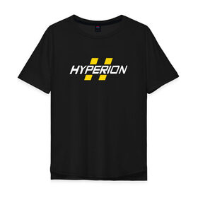 Мужская футболка хлопок Oversize с принтом HYPERION в Санкт-Петербурге, 100% хлопок | свободный крой, круглый ворот, “спинка” длиннее передней части | borderlands | borderlands 3 | cl4p tp | claptrap | gearbox | hyperion | lilith | moxxi | psycho | sirens | tina | zero | бордерлендс | гиперион | зеро | клеп треп | лилит | мокси | псих | сирена | тина