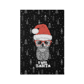 Обложка для паспорта матовая кожа с принтом Evil Santa в Санкт-Петербурге, натуральная матовая кожа | размер 19,3 х 13,7 см; прозрачные пластиковые крепления | 