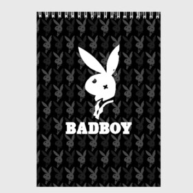 Скетчбук с принтом Bad boy в Санкт-Петербурге, 100% бумага
 | 48 листов, плотность листов — 100 г/м2, плотность картонной обложки — 250 г/м2. Листы скреплены сверху удобной пружинной спиралью | bad boy | bite | bow tie | broken | cool | ear | fighter | logo | man | playboy | rabbit | sign | symbol | white | белый | битый | боец | галстук бабочка | знак | кролик | логотип | любовь | мальчик | мужчина | откушенное | прикольный | сим