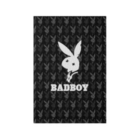 Обложка для паспорта матовая кожа с принтом Bad boy в Санкт-Петербурге, натуральная матовая кожа | размер 19,3 х 13,7 см; прозрачные пластиковые крепления | bad boy | bite | bow tie | broken | cool | ear | fighter | logo | man | playboy | rabbit | sign | symbol | white | белый | битый | боец | галстук бабочка | знак | кролик | логотип | любовь | мальчик | мужчина | откушенное | прикольный | сим