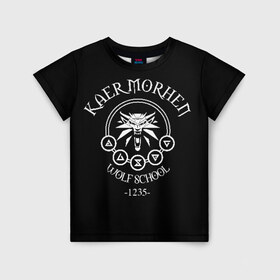 Детская футболка 3D с принтом Каер Морхен в Санкт-Петербурге, 100% гипоаллергенный полиэфир | прямой крой, круглый вырез горловины, длина до линии бедер, чуть спущенное плечо, ткань немного тянется | wild hunt | witcher | ведьмак | геральд | геральт | дикая охота