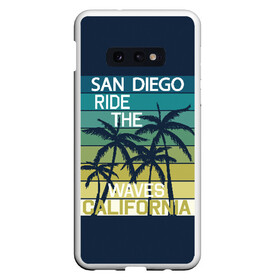 Чехол для Samsung S10E с принтом California в Санкт-Петербурге, Силикон | Область печати: задняя сторона чехла, без боковых панелей | california | cool | palm trees | san diego | stripes | travel | калифорния | пальмы | полосы | прикольный | путешествие | сан диего