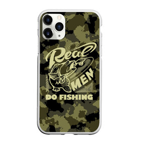 Чехол для iPhone 11 Pro Max матовый с принтом Real men do fishing в Санкт-Петербурге, Силикон |  | Тематика изображения на принте: bait | black | fish | fisherman | fishing | hook | man | white | белый | занимается | камуфляж | крючок | мужчина | наживка | настоящий | реальный | рыба | рыбак | рыбалка | черный