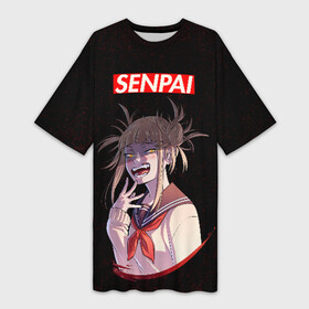 Платье-футболка 3D с принтом Senpai (My Hero Academia) в Санкт-Петербурге,  |  | academia | ahegao | anime | deku | hero | my hero academia | sempai | senpai | академия | аниме | ахегао | деку | моя геройская академия | семпай | сенпай