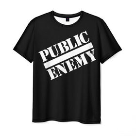 Мужская футболка 3D с принтом Public Enemy в Санкт-Петербурге, 100% полиэфир | прямой крой, круглый вырез горловины, длина до линии бедер | public enemy | rap | реп | рэп