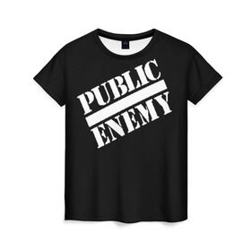 Женская футболка 3D с принтом Public Enemy в Санкт-Петербурге, 100% полиэфир ( синтетическое хлопкоподобное полотно) | прямой крой, круглый вырез горловины, длина до линии бедер | public enemy | rap | реп | рэп