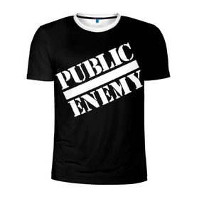 Мужская футболка 3D спортивная с принтом Public Enemy в Санкт-Петербурге, 100% полиэстер с улучшенными характеристиками | приталенный силуэт, круглая горловина, широкие плечи, сужается к линии бедра | public enemy | rap | реп | рэп