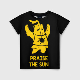 Детская футболка 3D с принтом Praise в Санкт-Петербурге, 100% гипоаллергенный полиэфир | прямой крой, круглый вырез горловины, длина до линии бедер, чуть спущенное плечо, ткань немного тянется | dark souls 3 | дарк соулс | темные души