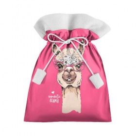 Подарочный 3D мешок с принтом Romantic llama в Санкт-Петербурге, 100% полиэстер | Размер: 29*39 см | alpaca | animal | cool | flowers | head | heart | inscription | llama | look | pink | romance | альпака | взгляд | голова | животное | лама | любовь | надпись | очки | прикольный | розовые | романтика | сердце | цветы