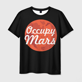 Мужская футболка 3D с принтом Марс в Санкт-Петербурге, 100% полиэфир | прямой крой, круглый вырез горловины, длина до линии бедер | elon musk | илон маск | марс | тесла