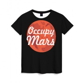 Женская футболка 3D с принтом Марс в Санкт-Петербурге, 100% полиэфир ( синтетическое хлопкоподобное полотно) | прямой крой, круглый вырез горловины, длина до линии бедер | elon musk | илон маск | марс | тесла