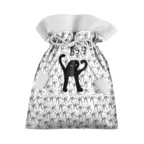 Подарочный 3D мешок с принтом ЪУЪ в Санкт-Петербурге, 100% полиэстер | Размер: 29*39 см | cursed cat | meme | pattern | truxkot19 | кот мем | мем с котом | мемы | паттерн | прикол | съука | черный кот | ъуъ съука | юмор