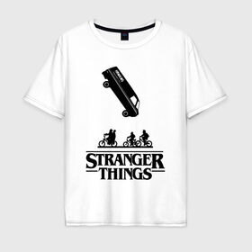 Мужская футболка хлопок Oversize с принтом STRANGER THINGS в Санкт-Петербурге, 100% хлопок | свободный крой, круглый ворот, “спинка” длиннее передней части | stranger 2 | stranger 3 | stranger things 3 | things 2 | things 3 | очень странные дела | очень странные дела 3. | очень странный дело