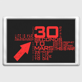 Магнит 45*70 с принтом 30 SECONDS TO MARS в Санкт-Петербурге, Пластик | Размер: 78*52 мм; Размер печати: 70*45 | 30 seconds to mars | 30 секунд до марса | jared leto | thirty seconds to mars | джаред лето