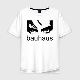 Мужская футболка хлопок Oversize с принтом Bauhaus в Санкт-Петербурге, 100% хлопок | свободный крой, круглый ворот, “спинка” длиннее передней части | bauhaus | goth | gothic | peter murphy | punk | rock | альтернатива | баухаус | баухус | бахус | бухус | готика | готичная | готичный | готы | панк | питер мерфи | пост панк | рок | хардрок