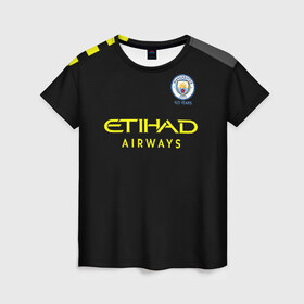 Женская футболка 3D с принтом De Bruyne away 19-20 в Санкт-Петербурге, 100% полиэфир ( синтетическое хлопкоподобное полотно) | прямой крой, круглый вырез горловины, длина до линии бедер | champions | de bruyne | england | manchester city | англия | де брюйне | лига чемпионов | манчестер сити