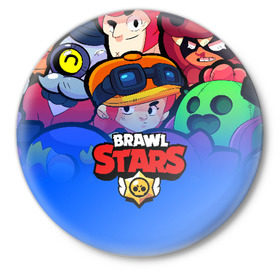 Значок с принтом BRAWL STARS в Санкт-Петербурге,  металл | круглая форма, металлическая застежка в виде булавки | brawl stars | stars