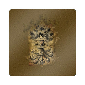 Магнит виниловый Квадрат с принтом Дерево жизни в Санкт-Петербурге, полимерный материал с магнитным слоем | размер 9*9 см, закругленные углы | Тематика изображения на принте: 3d | 9 миров | абстракция | арт | дерево жизни | индраксиль | песочный