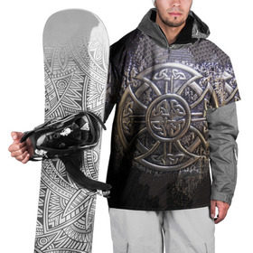 Накидка на куртку 3D с принтом Кельтские узоры в Санкт-Петербурге, 100% полиэстер |  | 3d | абстракция | арт | желтый | кельтские узоры | на металле | черный