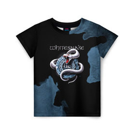 Детская футболка 3D с принтом WHITESNAKE в Санкт-Петербурге, 100% гипоаллергенный полиэфир | прямой крой, круглый вырез горловины, длина до линии бедер, чуть спущенное плечо, ткань немного тянется | whitesnake | ws | белая змея | блюз | вайт | вайтснек | вс | глэм | джоэл хокстра | дэвид ковердэйл | майкл девин | метал | микеле луппи | реб бич | рок группа | снек | томми олдридж | хард | хеви