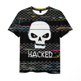Мужская футболка 3D с принтом Hacked в Санкт-Петербурге, 100% полиэфир | прямой крой, круглый вырез горловины, длина до линии бедер | hacker | hacknet | взлом | виртуальность | кибер | киберпанк | программист | хакер