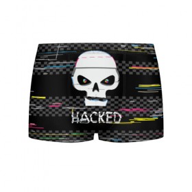Мужские трусы 3D с принтом Hacked в Санкт-Петербурге, 50% хлопок, 50% полиэстер | классическая посадка, на поясе мягкая тканевая резинка | Тематика изображения на принте: hacker | hacknet | взлом | виртуальность | кибер | киберпанк | программист | хакер