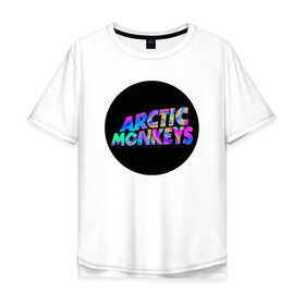 Мужская футболка хлопок Oversize с принтом ARCTIC MONKEYS в Санкт-Петербурге, 100% хлопок | свободный крой, круглый ворот, “спинка” длиннее передней части | arctic monkeys | арктик манкис | арктические мартышки