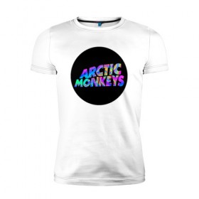 Мужская футболка премиум с принтом ARCTIC MONKEYS в Санкт-Петербурге, 92% хлопок, 8% лайкра | приталенный силуэт, круглый вырез ворота, длина до линии бедра, короткий рукав | arctic monkeys | арктик манкис | арктические мартышки