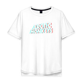 Мужская футболка хлопок Oversize с принтом ARCTIC MONKEYS в Санкт-Петербурге, 100% хлопок | свободный крой, круглый ворот, “спинка” длиннее передней части | 