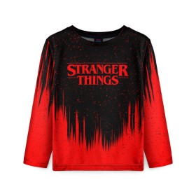 Детский лонгслив 3D с принтом STRANGER THINGS в Санкт-Петербурге, 100% полиэстер | длинные рукава, круглый вырез горловины, полуприлегающий силуэт
 | stranger things | очень странные дела