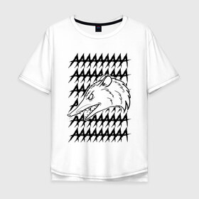Мужская футболка хлопок Oversize с принтом Злой опосум в Санкт-Петербурге, 100% хлопок | свободный крой, круглый ворот, “спинка” длиннее передней части | Тематика изображения на принте: животные | крик | опоссум