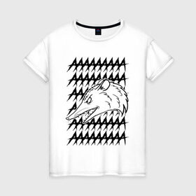 Женская футболка хлопок с принтом Злой опосум в Санкт-Петербурге, 100% хлопок | прямой крой, круглый вырез горловины, длина до линии бедер, слегка спущенное плечо | животные | крик | опоссум