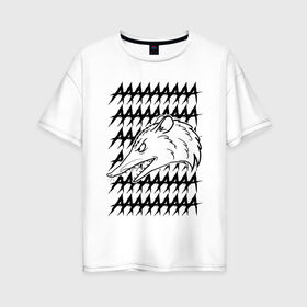 Женская футболка хлопок Oversize с принтом Злой опосум в Санкт-Петербурге, 100% хлопок | свободный крой, круглый ворот, спущенный рукав, длина до линии бедер
 | животные | крик | опоссум