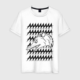 Мужская футболка хлопок с принтом Злой опосум в Санкт-Петербурге, 100% хлопок | прямой крой, круглый вырез горловины, длина до линии бедер, слегка спущенное плечо. | животные | крик | опоссум
