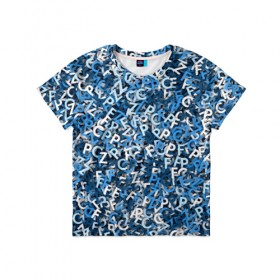 Детская футболка 3D с принтом FCZP в Санкт-Петербурге, 100% гипоаллергенный полиэфир | прямой крой, круглый вырез горловины, длина до линии бедер, чуть спущенное плечо, ткань немного тянется | Тематика изображения на принте: fcz | белый | буквы | зенит | паттерн | питер | санкт петербург | сине бело голубые | синий | спб
