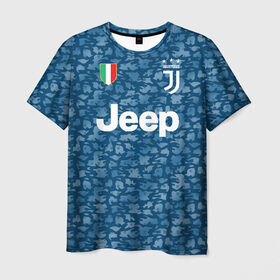 Мужская футболка 3D с принтом Juventus third 19-20 в Санкт-Петербурге, 100% полиэфир | прямой крой, круглый вырез горловины, длина до линии бедер | 