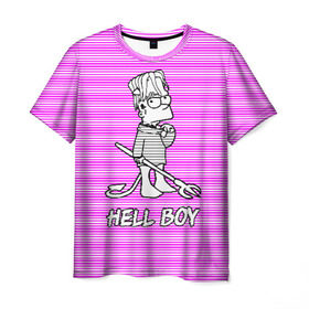 Мужская футболка 3D с принтом Lil Peep (Hell Boy) в Санкт-Петербурге, 100% полиэфир | прямой крой, круглый вырез горловины, длина до линии бедер | alone | boy | hell | hell boy | lil | lil peep | peep | rap | sad | лил пип | маленький пип | пип | реп | рэп