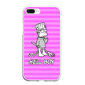 Чехол для iPhone 7Plus/8 Plus матовый с принтом Lil Peep (Hell Boy) в Санкт-Петербурге, Силикон | Область печати: задняя сторона чехла, без боковых панелей | alone | boy | hell | hell boy | lil | lil peep | peep | rap | sad | лил пип | маленький пип | пип | реп | рэп