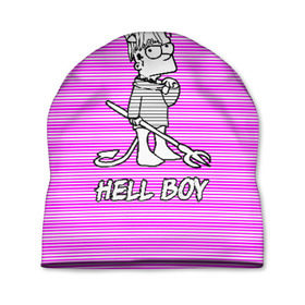 Шапка 3D с принтом Lil Peep (Hell Boy) в Санкт-Петербурге, 100% полиэстер | универсальный размер, печать по всей поверхности изделия | alone | boy | hell | hell boy | lil | lil peep | peep | rap | sad | лил пип | маленький пип | пип | реп | рэп