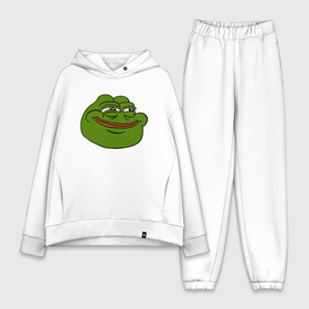 Женский костюм хлопок Oversize с принтом PepeHappy в Санкт-Петербурге,  |  | feels bad man | feels good man | pepe | pepe the frog | sad pepe | грустная лягушка | пепе