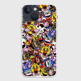 Чехол для iPhone 13 mini с принтом FNAF STICKERBOMBING в Санкт-Петербурге,  |  | Тематика изображения на принте: five nights | five nights freddy | fnaf | freddy nights | freddy s | фнаф | фредди