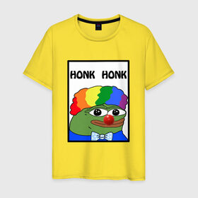 Мужская футболка хлопок с принтом Honk Honk в Санкт-Петербурге, 100% хлопок | прямой крой, круглый вырез горловины, длина до линии бедер, слегка спущенное плечо. | feels bad man | feels good man | honk honk | pepe | pepe the frog | sad pepe | грустная лягушка | пепе